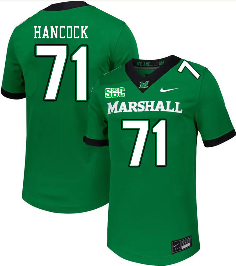 Men #71 Andrew Hancock Marshall Thundering Herd SBC Conference College Football Jerseys Stitched-Gre